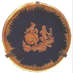 Limoges Vintage Porcelain Mini Plate With Stand